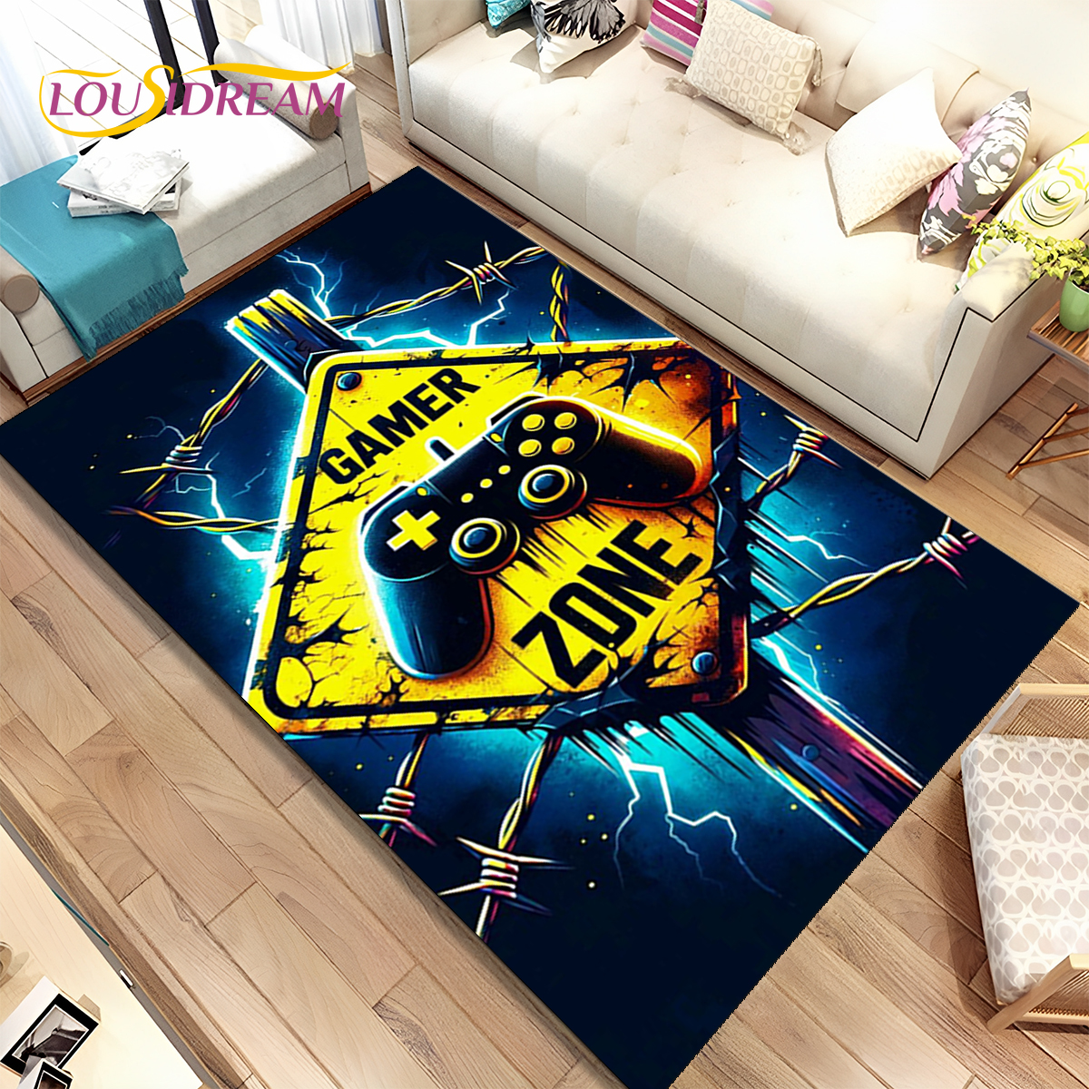 Cartoon Game Gamer Gamepad Rug - Commercial Printing For Sale บทวิจารณ์และราคา